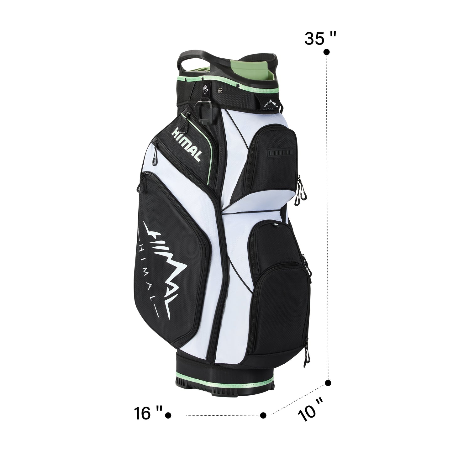 14-Way Full Length Premium Golf Cart Bag-Black White