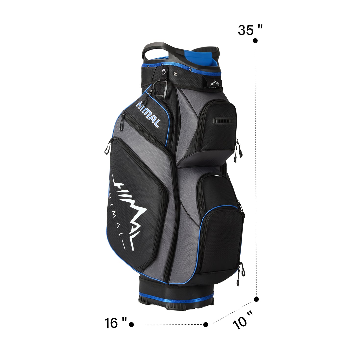 14-Way Full Length Premium Golf Cart Bag-Charcoal Gray