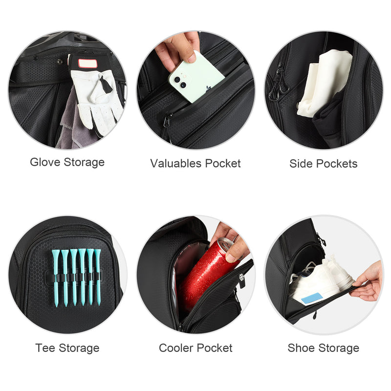 14-Way Full Length Premium Golf Cart Bag-Classic Black