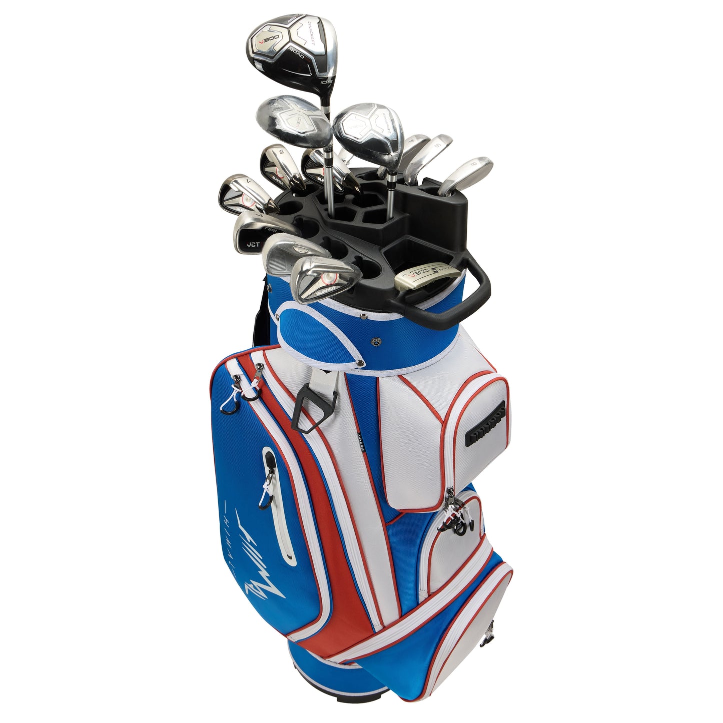 14-Way Golf Cart Bag Pro-Blue White