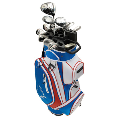 14-Way Golf Cart Bag Pro-Blue White