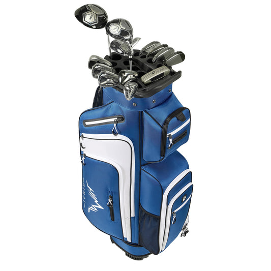 15-Way Full-Length Divider Golf Cart Bag-Blue White